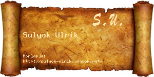Sulyok Ulrik névjegykártya